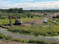Beginning to excavate Felts Brook Stream Relocation